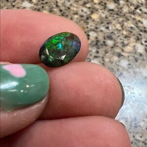 Gorgeous Faceted Oval Ethiopian Black Opal Loose Gemstone 💎